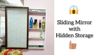 Sliding mirror cabinet Making DIY  sliding mirror with hidden space [upl. by Annayr]