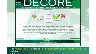 Guía de utilización  DECORE CUESTIONARIO DE EVALUACIÓN DE RIESGOS PSICOSOCIALES [upl. by Dobbins691]