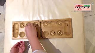 How to Play Mancala Kalaha Board Game by Toys of Wood Oxford [upl. by Berkshire]