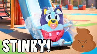 💩 Baby Bluey Stinky Nappy at the Playground and Baby Bingo Birthday Cake Smash [upl. by Noryahs]