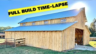 Unbelievable budget pole barn built in 10 minutes TIMELAPSE [upl. by Cleodell]