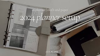 A5 6Ring 2024 Planner Setup  Cloth and Paper Foundations Leather Agenda [upl. by Orwin]