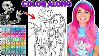 Color a Nightmare Before Christmas Jack amp Sally Halloween Picture With Me  COLOR ALONG WITH KIMMI [upl. by Remsen418]