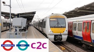 London Underground DLR and c2c trains at West Ham amp Limehouse [upl. by Glimp]