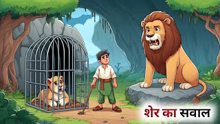 एक शेर के सवाल की कहानी  Hindi Cartoon  Panchatantra Ki Kahani [upl. by Deloris261]