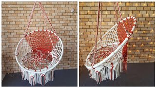 DIY Macrame Hanging chair  Macramé Tutorial for beginner by TNARTNCRAFTS [upl. by Snow845]