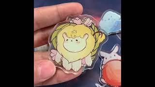 WISHTIME custom printed cartoon cute custom acrylic holographic glitter pin badges wishtime badge [upl. by Mercado655]