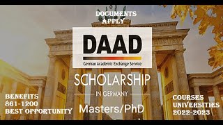 DAAD Scholarship 20222023 in English I Germany I Step by Step Application Process [upl. by Suzi]