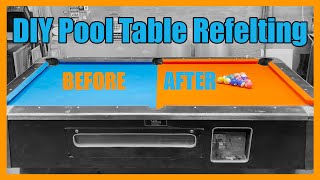 How To Refelt A Pool Table  Easy DIY [upl. by Rudie]