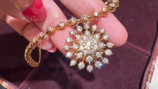 Tanishq 22k Diamond Necklace Designs with PriceClose Setting NecklaceEarringReal DiamondDeeya [upl. by Osi]