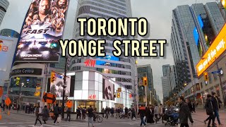 Toronto Saturday Yonge amp Dundas Square Downtown Walking Tour Canada 4k [upl. by Clerc]