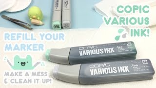 Copic Various Ink How to Refill your Markers Make a Mess amp Clean it up [upl. by Nihahs781]