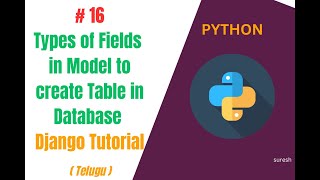 1 Types of Fields in Django Model Python  Django Tutorial in Telugu [upl. by Slavin]