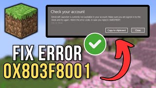 How To Fix Minecraft Error Code 0x803f8001 2024  Easy Tutorial [upl. by Wiles]