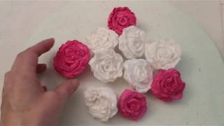 DIY  Blumen aus Wattepads Wattepadsblumen [upl. by Ahsenac670]