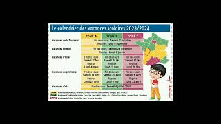 Calendrier des vacances scolaires 20232024 en France [upl. by Ylatfen794]