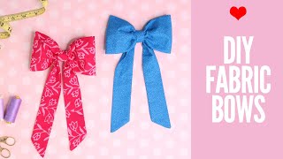 DIY Fabric Bow  How to Make Fabric Bows [upl. by Enivid]