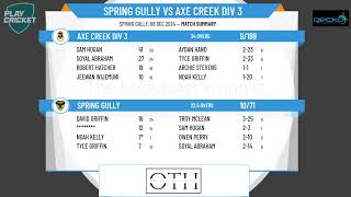 Spring Gully v Axe Creek DIV 3 [upl. by Sudbury388]