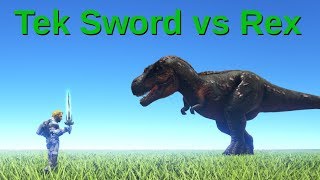 Tek Sword vs Rex Tek Sword update  ARK Survival Evolved  Cantex [upl. by Genevra]