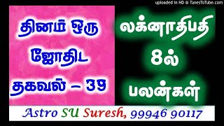 Lagnadhipathi in 8th House  லக்னாதிபதி 8ல் பலன்கள்  39  Tamil Jothidam  Astro Suresh [upl. by Tsugua861]