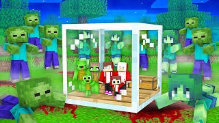 ZOMBIE APOCALYPSE vs Mikey Family amp JJ Family Doomsday GLASS Bunker  Minecraft Maizen [upl. by Rik]