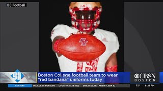 BC Football Honors 911 Hero Welles Crowther With RedBandanna Themed Jerseys [upl. by Etselec192]