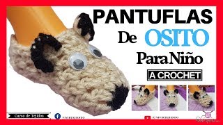 Pantuflas y BABUCHAS de OSITO a Crochet  Tejidos a Ganchillos [upl. by Dumond617]