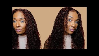 THIS COLOR🔥 THE BEST REDDISH BROWN CURLY WIG INSTALL  WOC BEGINNER FRIENDLY [upl. by Lashond]