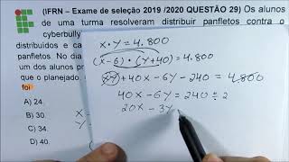 IFRN  QUESTÃO 29 EQUAÇÃO DO 2º GRAU Micamática [upl. by Mariam]