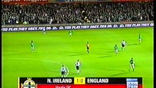 Northern Ireland 1  0 England 07092005  David Healys goal [upl. by Araeic]