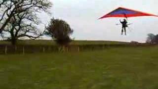 Foot launch powered hang glider nil wind landing [upl. by Zitvaa520]