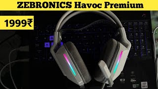 ZEBRONICS Havoc Premium Gaming Over Ear Headphone with Dolby Atmos  Unboxing And Review [upl. by Aimak]