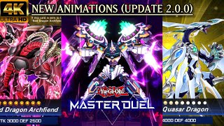 NEW MASTER DUEL ANIMATIONS Update 200  Dragon Archfiend Quasar Dragon Crimson Dragon AA ZEUS [upl. by Alaet]