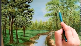 How to Paint Trees Garden  Acrylic Painting Tutorial [upl. by Asilanna637]