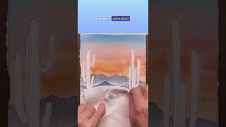 60 Second WATERCOLOUR lesson Desert Scene 🎨 [upl. by Isdnyl]