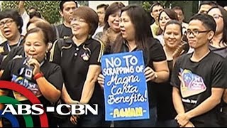 TV Patrol PAGASA employees patuloy ang protesta laban SSL [upl. by Hadeehuat]