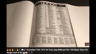 🔥🔥🔥🎶🔥🎼📖🎸 November 16th 1974 50 Years Ago Billboard Hot 100 Music Chart Hit Songs Look at list 🎹🥁🎵🎤 [upl. by Cid995]