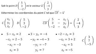 Coordonnées dun point défini par une égalité vectorielle [upl. by Nellie]