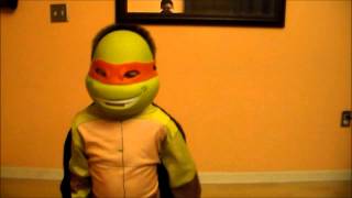 TMNT Michelangelo Ninja Turtle Costume kid Review [upl. by Atteynod]