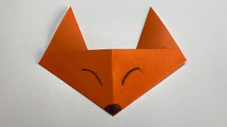 Origami de cara de raposa Muito Fácil  raposa de papel  origami de animais diy [upl. by Ramoj]