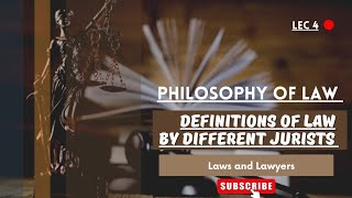 Philosophy of Law  Definitions of Law by Different Jurists  LLB Part 1 Lecture no 4 [upl. by Ansel]