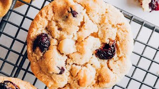 Cranberry Macadamia Nut Cookies Vegan  GF  Minimalist Baker Recipes [upl. by Oninrutas181]