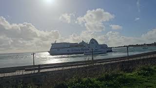 Brittany ferries St Michel sailing out of Portsmouth harbour 17102024 [upl. by Htbazile]