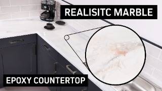 Carrara White Marble Epoxy Resin Countertop Technique [upl. by Aisiram]