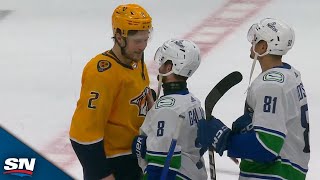 Canucks Predators Exchange Handshakes After SixGame Series [upl. by Cacie]