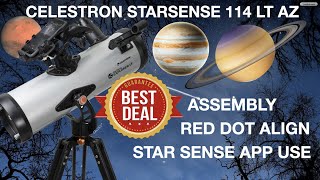 NEW CELESTRON STARSENSE 114AZ LTASSEMBLY STARSENSE APP FIND OBJECTS AUTOMATICALLY  MOON PHOTOS [upl. by Rosemaria]