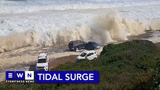 Cars swept away by high tides in the Western Cape [upl. by Nolyat185]