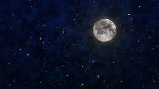 Moon Midnight Stars Shining Sky Video Free Background [upl. by Annekahs]