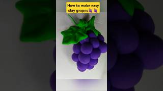 How to make easy clay grapes🍇🍇 clay art shorts yt beautiful yt trending [upl. by Singband]