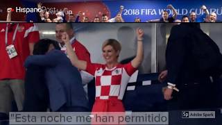 Ella es Kolinda GrabarKitarovic la presidenta e hincha número 1 de Croacia [upl. by Lorrimer]